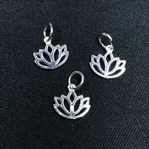 Sterling Silver Lotus Flower Charm